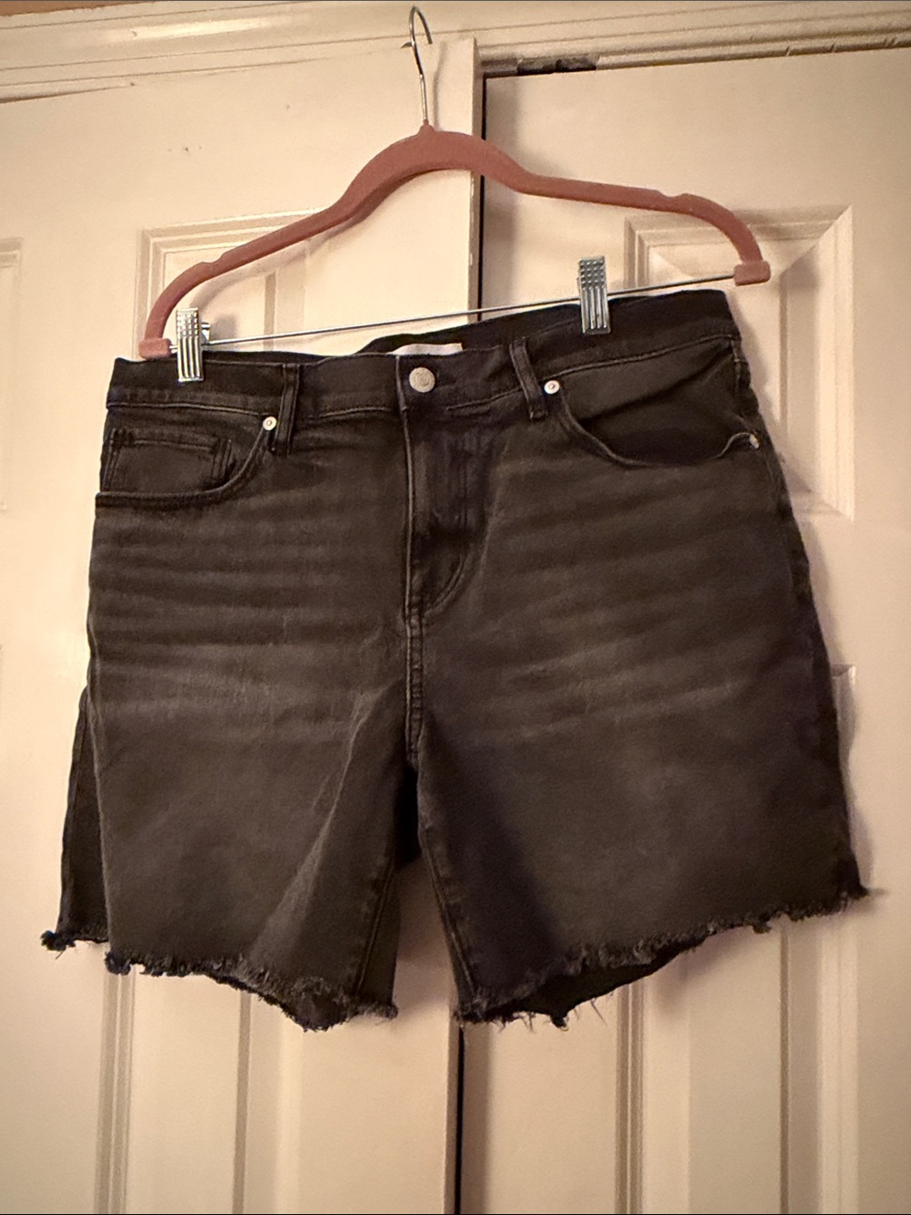 LOFT Black Washed Denim Cutoff Shorts